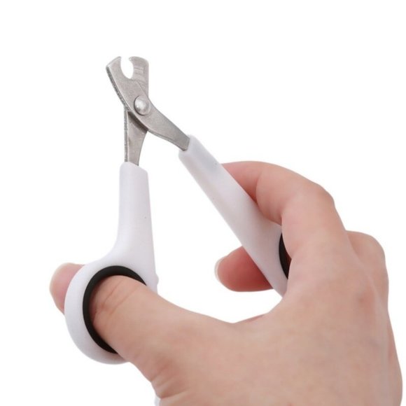 Stainless Steel White and Black Comfort Grip Cat or Small Dog Nail Clippers - Picture 3 of 4